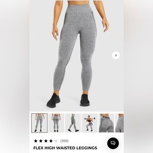 Gymshark Flex High Waisted Leggings - Charcoal Marl/Teal